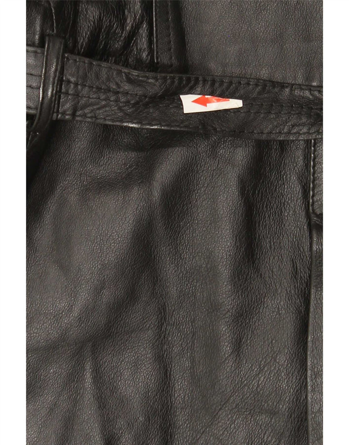 Vintage dobbeltradet læderfrakke til kvinder IT 46 Large Black