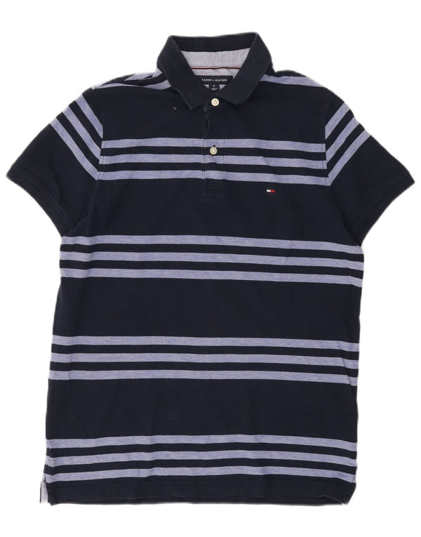 Tommy Hilfiger herre poloshirt Medium marineblå stribet bomuld