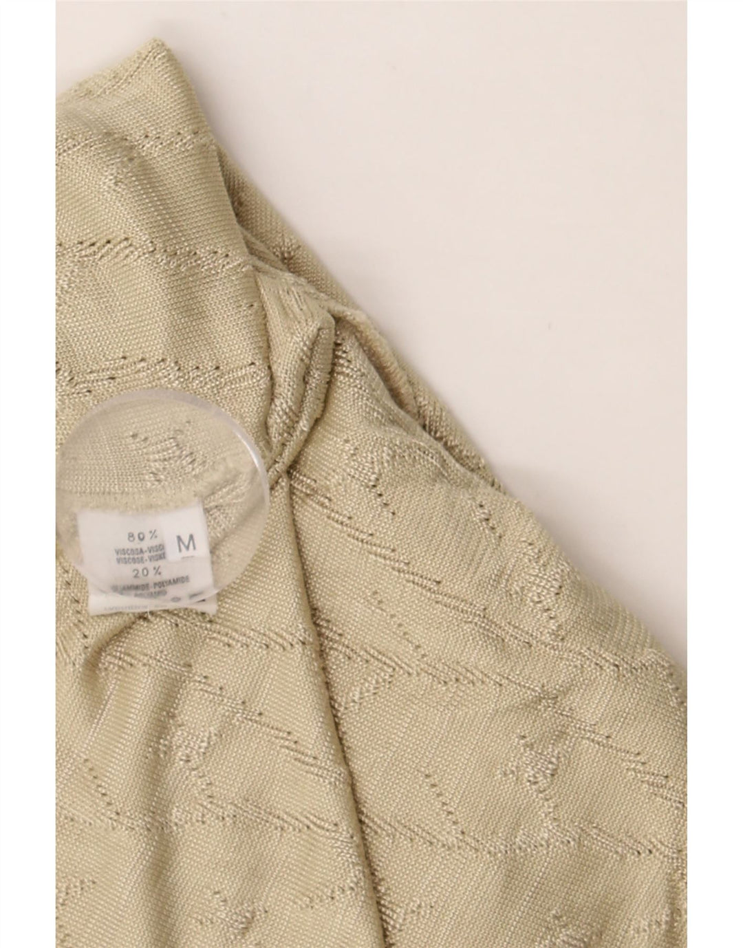 VINTAGE Womens Sleeveless Vest Top UK 12 Medium Beige Viscose Vintage Vintage and Second-Hand Vintage from Messina Hembry 
