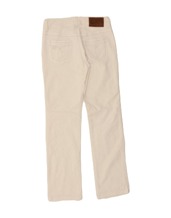 CALVIN KLEIN Womens Low Waist Straight Jeans W28 L29  White