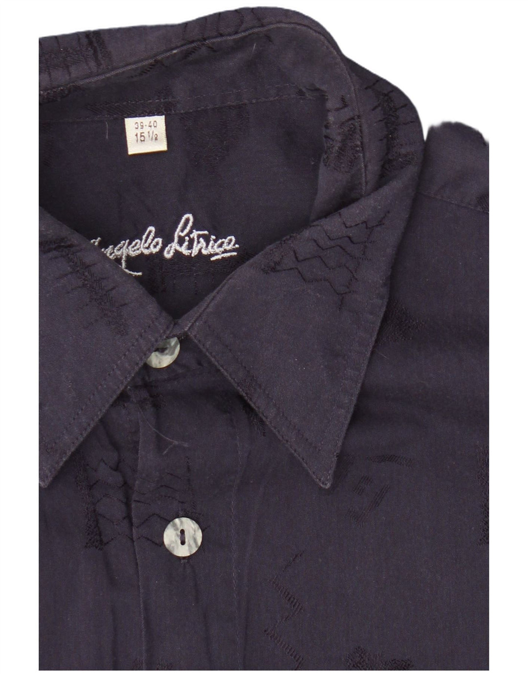 Angelo Litrico Herreskjorte str. 39 /40 15 1/2 Medium Marineblå Geometrisk