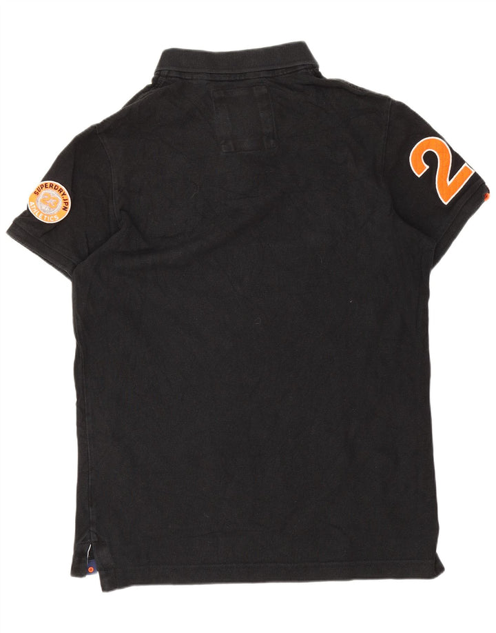 Superdry grafisk poloshirt til mænd, stor sort