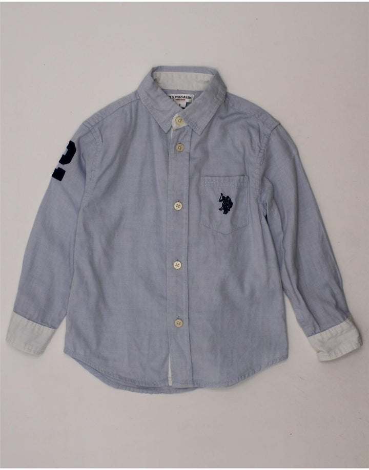 U.S. POLO ASSN. Boys Graphic Shirt 2-3 Years Blue Cotton Vintage U.S. Polo Assn. and Second-Hand U.S. Polo Assn. from Messina Hembry 