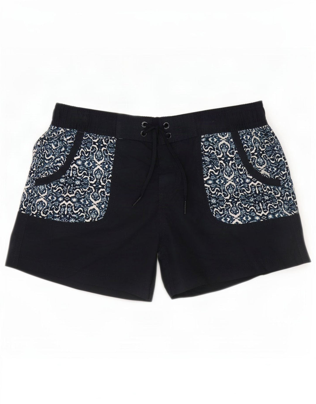 Fat Face Dame Svømmeshorts UK 10 Small Black Geometric Polyester