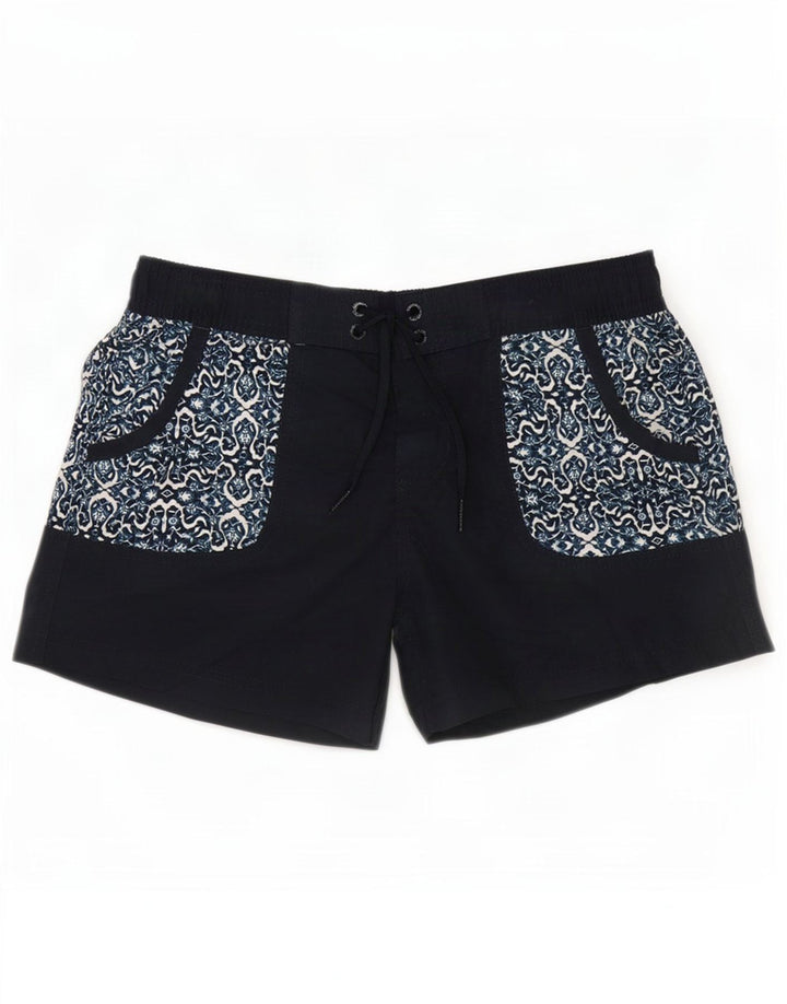 Fat Face Dame Svømmeshorts UK 10 Small Black Geometric Polyester