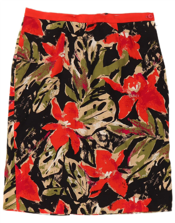 Vintage kvinders blyantnederdel W28 Medium Black Floral