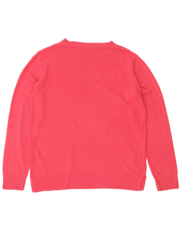 Marks & Spencer Dame Boat Neck Jumper Sweater UK 14 Large Pink