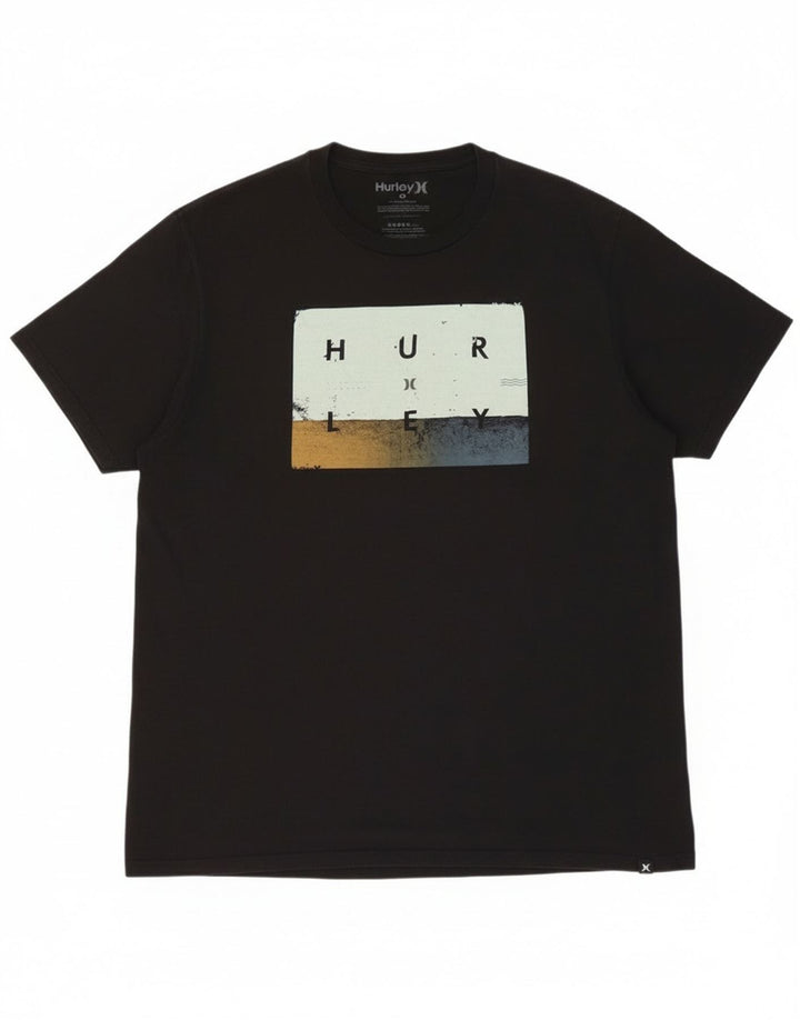 Hurley Herre Grafisk T-Shirt Top XL Sort Bomuld