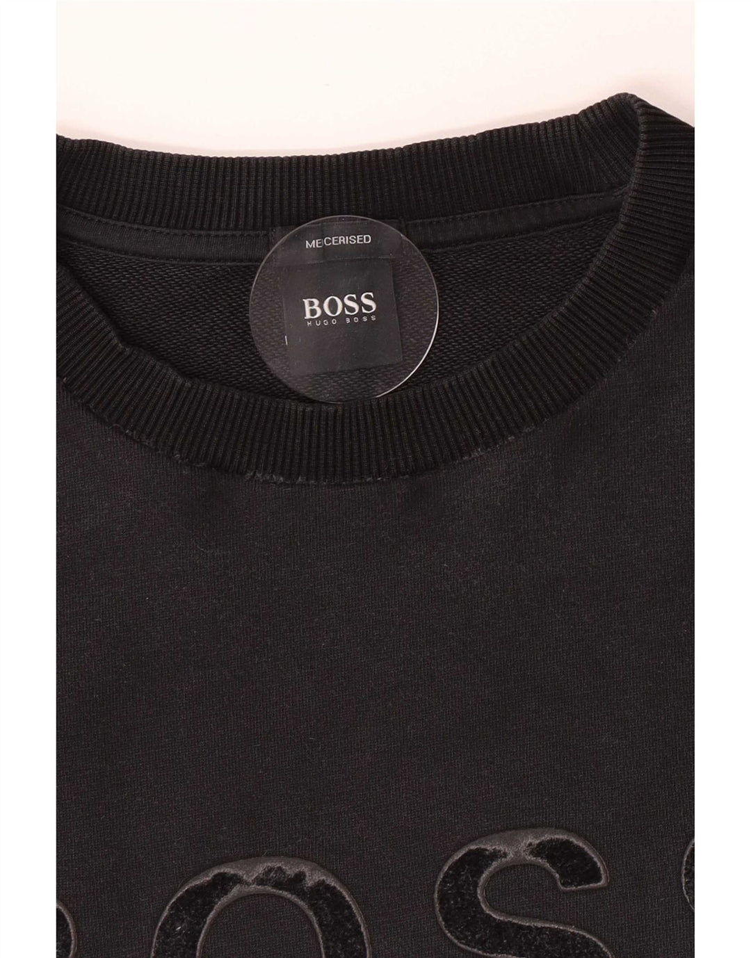 Hugo Boss Herre Grafisk Regular Fit Sweatshirt Jumper Stor Sort Bomuld