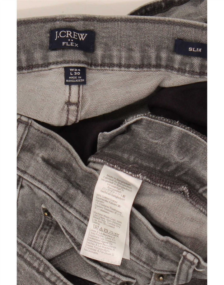 J. Crew Womens Flex Slim Jeans W34 L30 Grå Bomuld
