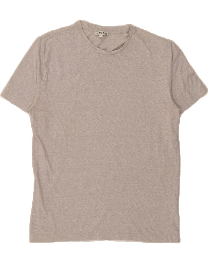REISS Womens T-Shirt Top UK 16 Large Grey Flecked Polyester Vintage Reiss and Second-Hand Reiss from Messina Hembry 