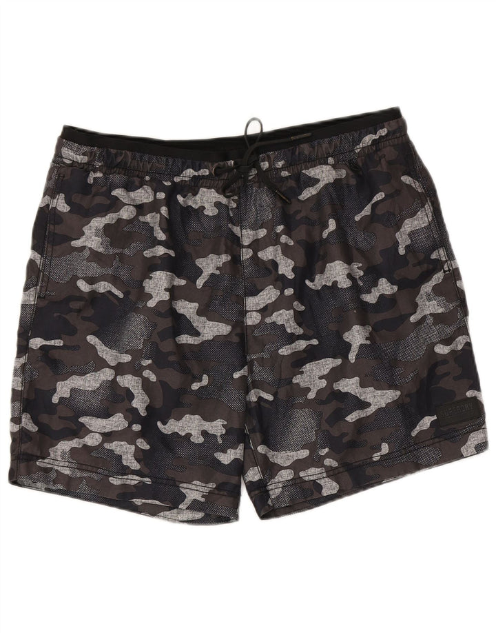 Superdry svømmeshorts til mænd, store flerfarvede camouflagepolyester