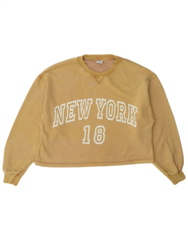 Zara Girls Graphic Oversized Sweatshirt Jumper 13-14 år Gul