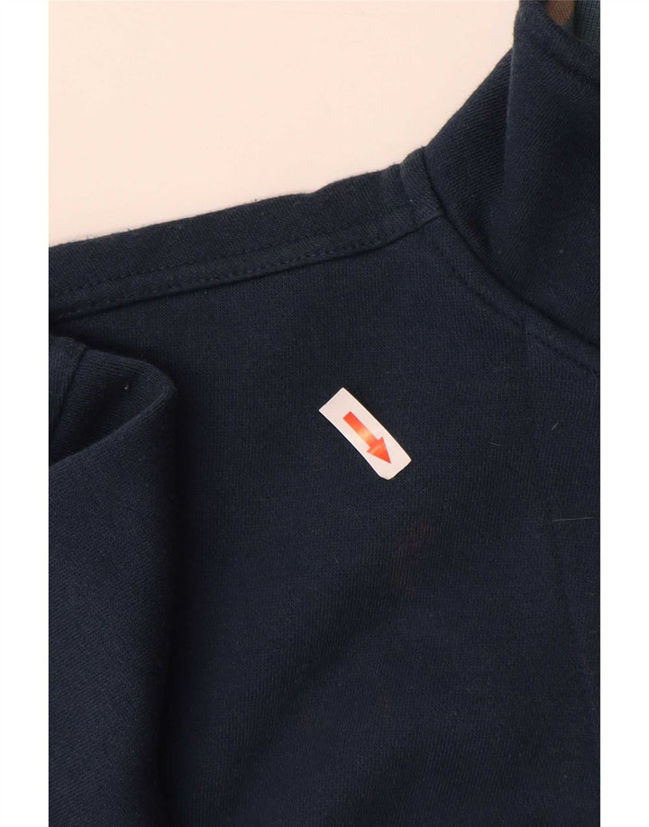 Ellesse Herre Zip Neck Sweatshirt Jumper Large Navy Blue Bomuld