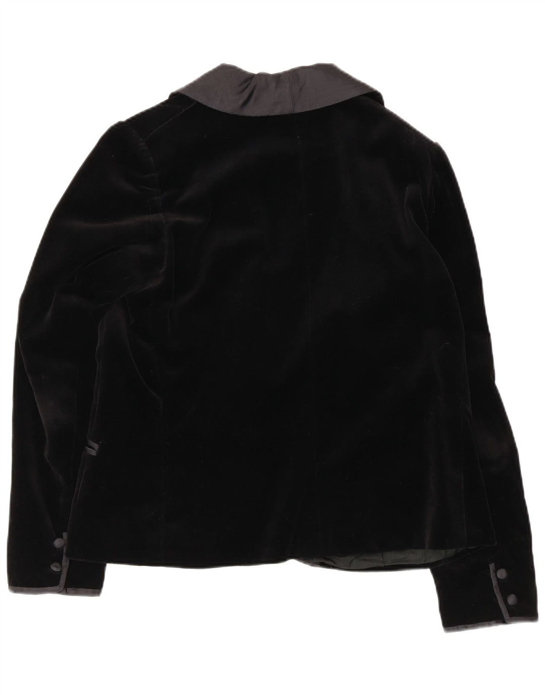 Vintage Dame 1 Knap Velvet Blazer Jacket UK 16 Large Black