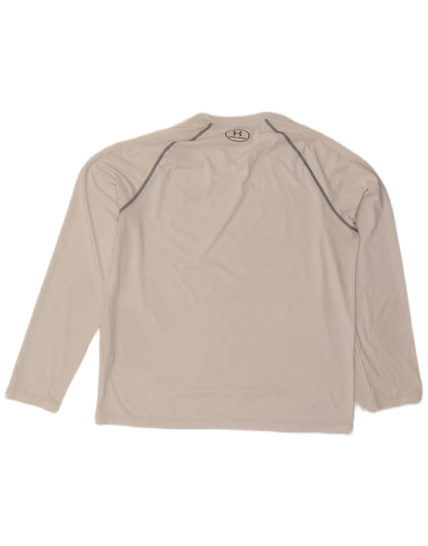 Under Armour Herre Heat Gear Top Langærmet Large White Polyester