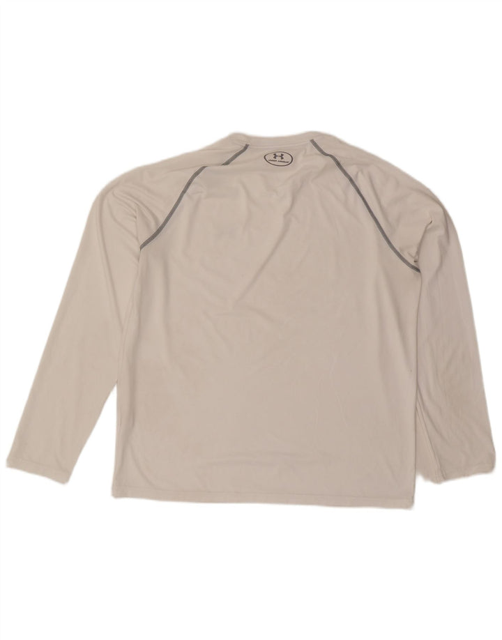 Under Armour Herre Heat Gear Top Langærmet Large White Polyester