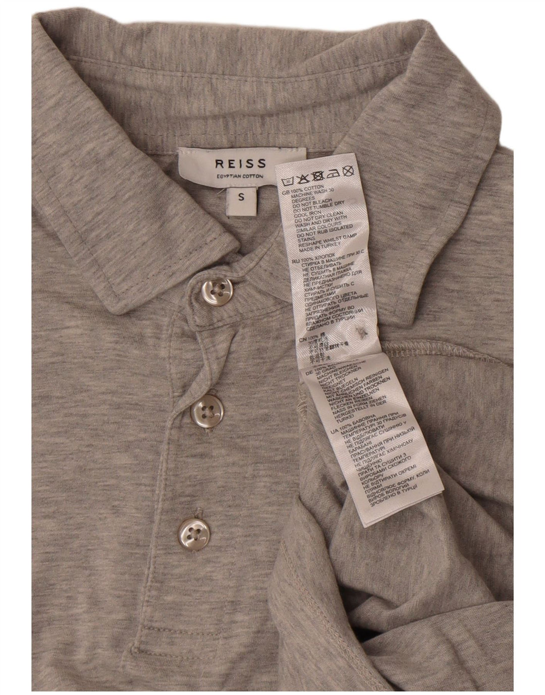Reiss Polo Shirt til mænd, lille grå flækket bomuld
