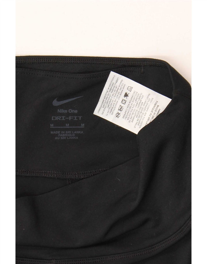Nike Dame Dri Fit Crop Leggings UK 12 Medium Sort Polyester