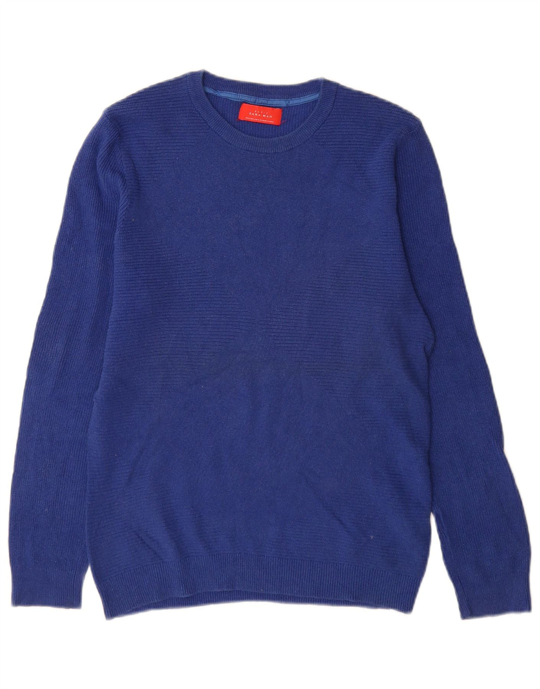 Zara Herre sweater med rund hals, lille blå bomuld