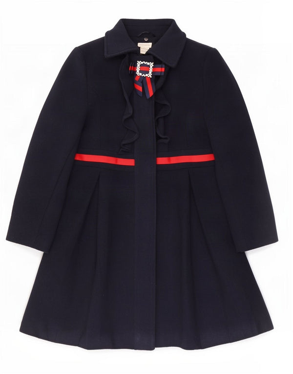 Monsoon Girls Overfrakke 7-8 år Navy Blue Colourblock Polyester