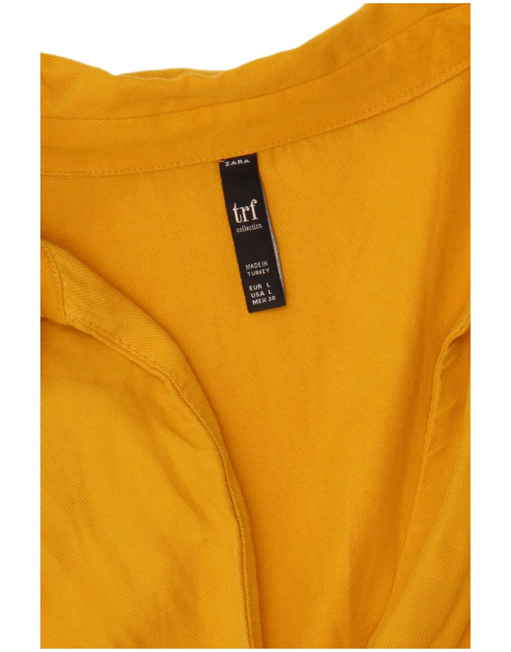 Zara Dame Trafaluc Skjorte UK 16 Large Yellow