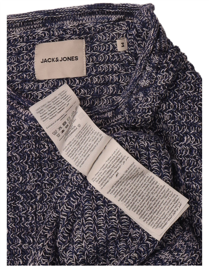 Jack & Jones Herre sweater med rund hals, mellemblå marineblå bomuld