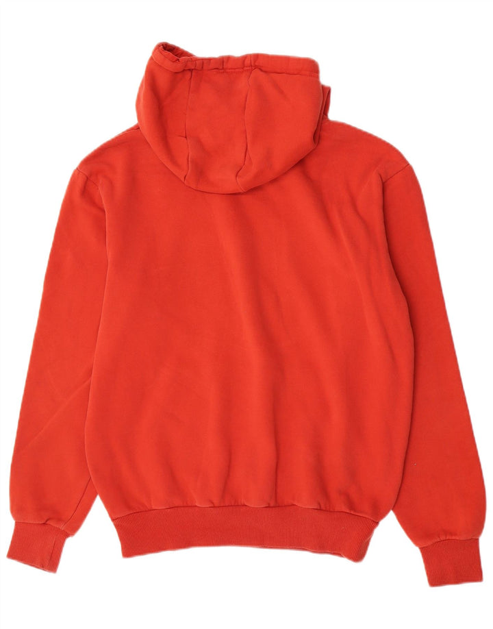 Ellesse Womens Graphic Hoodie Jumper UK 12 Medium Red Cotton