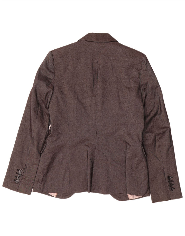 Zara Dame 1 Knap Blazer Jacket UK 14 Stor Grå Polyester