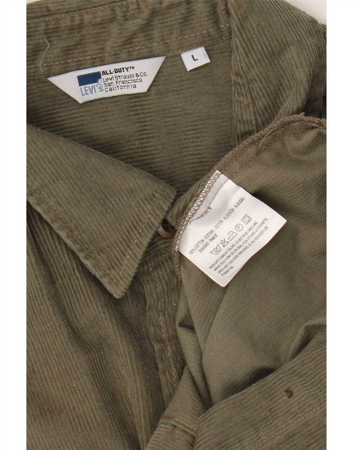 Levi's Herre fløjlsskjorte Stor Khaki Bomuld