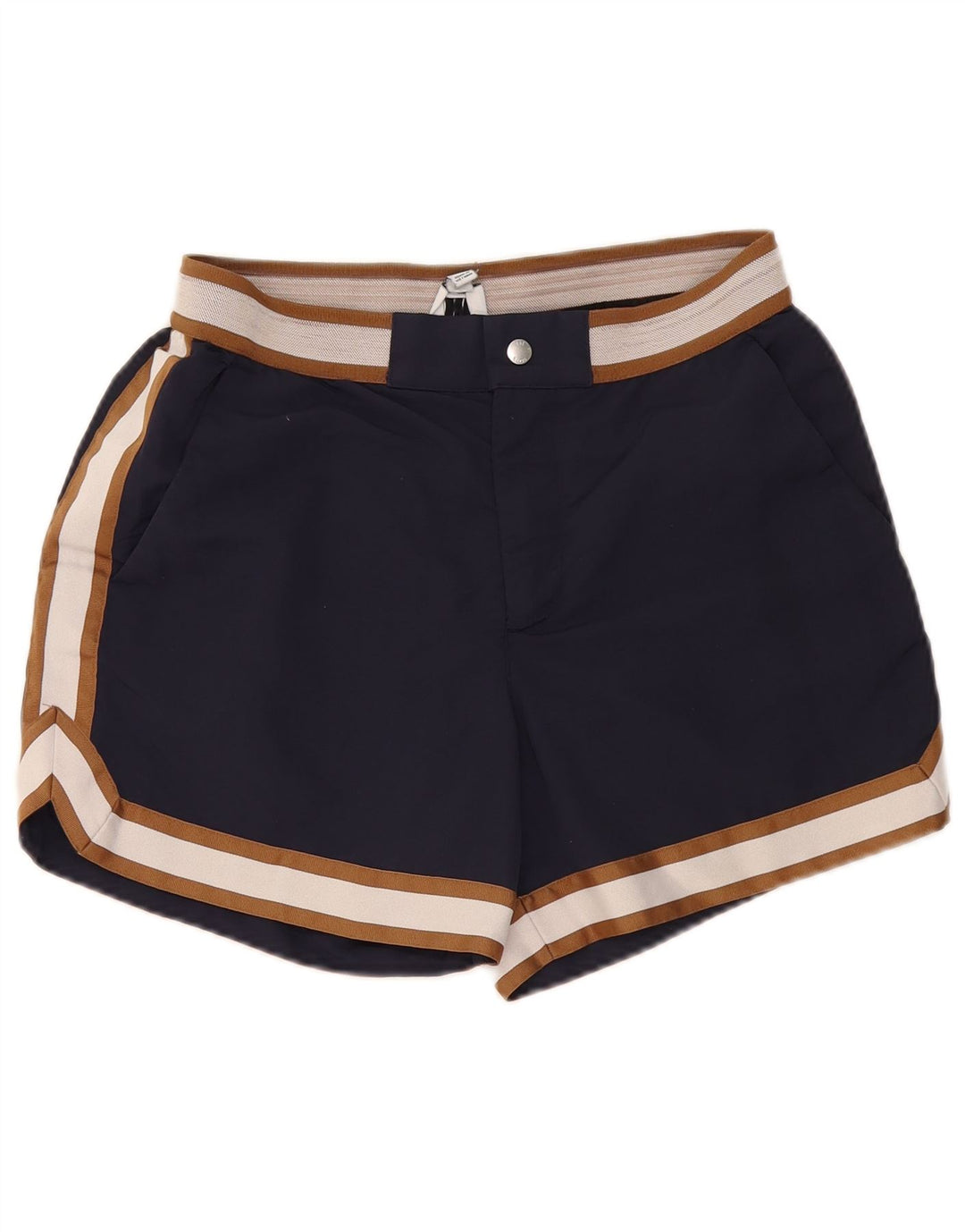 Reiss Dame Che Chino Shorts Small W27 Navy Blue Colourblock Polyamid
