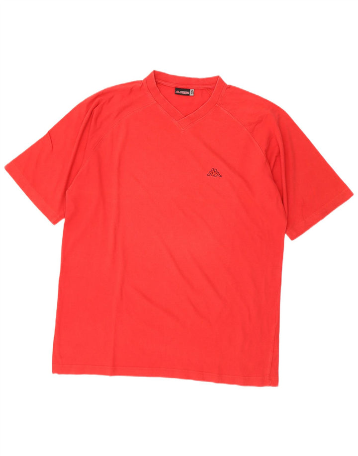 Kappa Herre T-Shirt Top 2XL Rød Bomuld