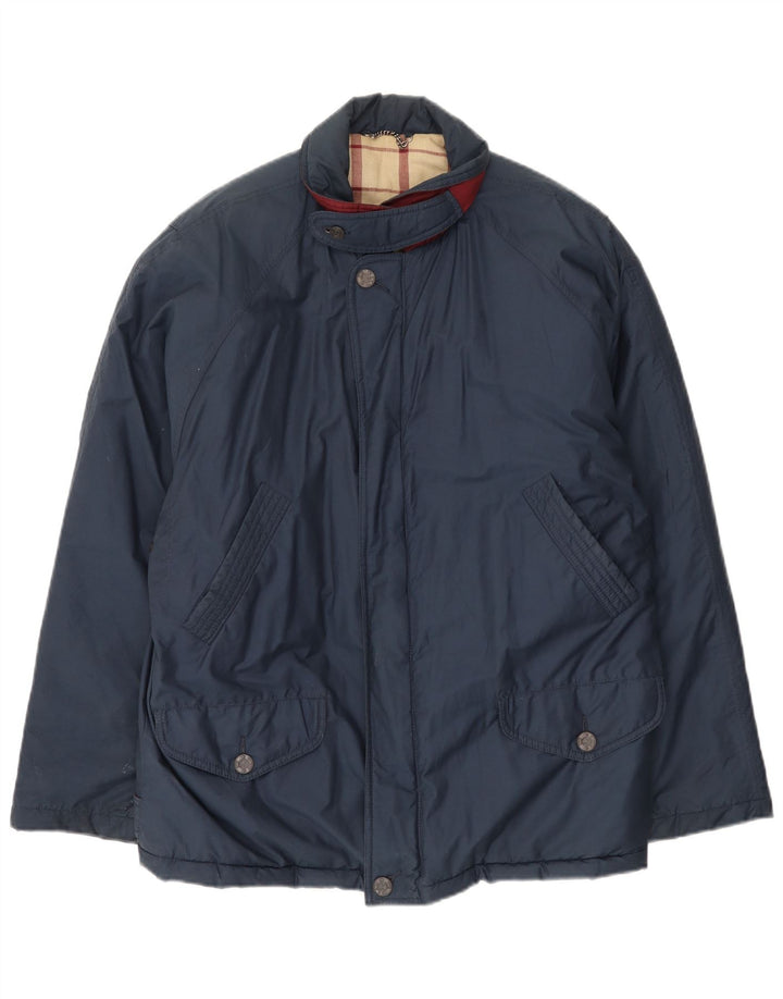 St Michael Herre Loose Fit Windbreaker Jacket UK 38 Medium Navy Blue Bomuld