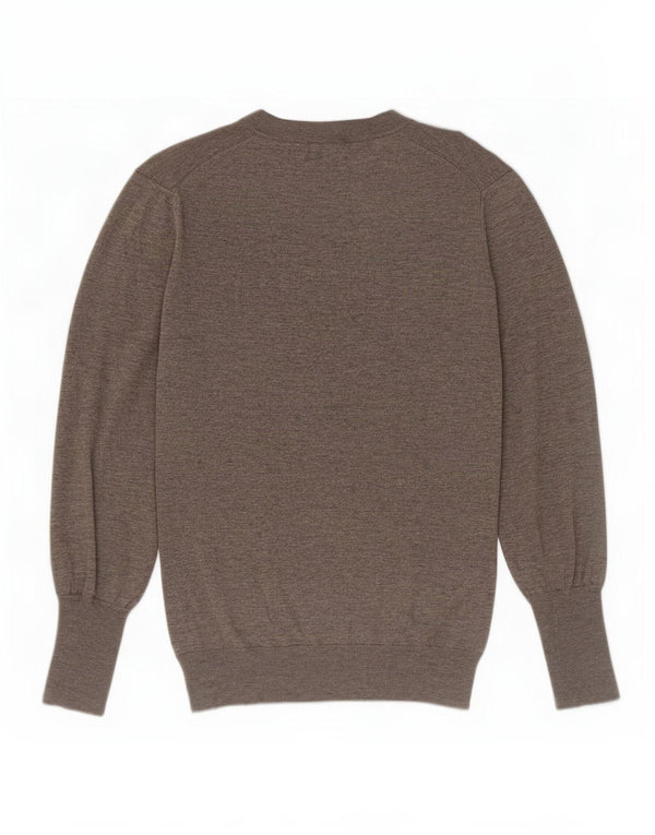 Vintage Womens Boat Neck Jumper Sweater UK 14 Large Grey Flecked Cashmere