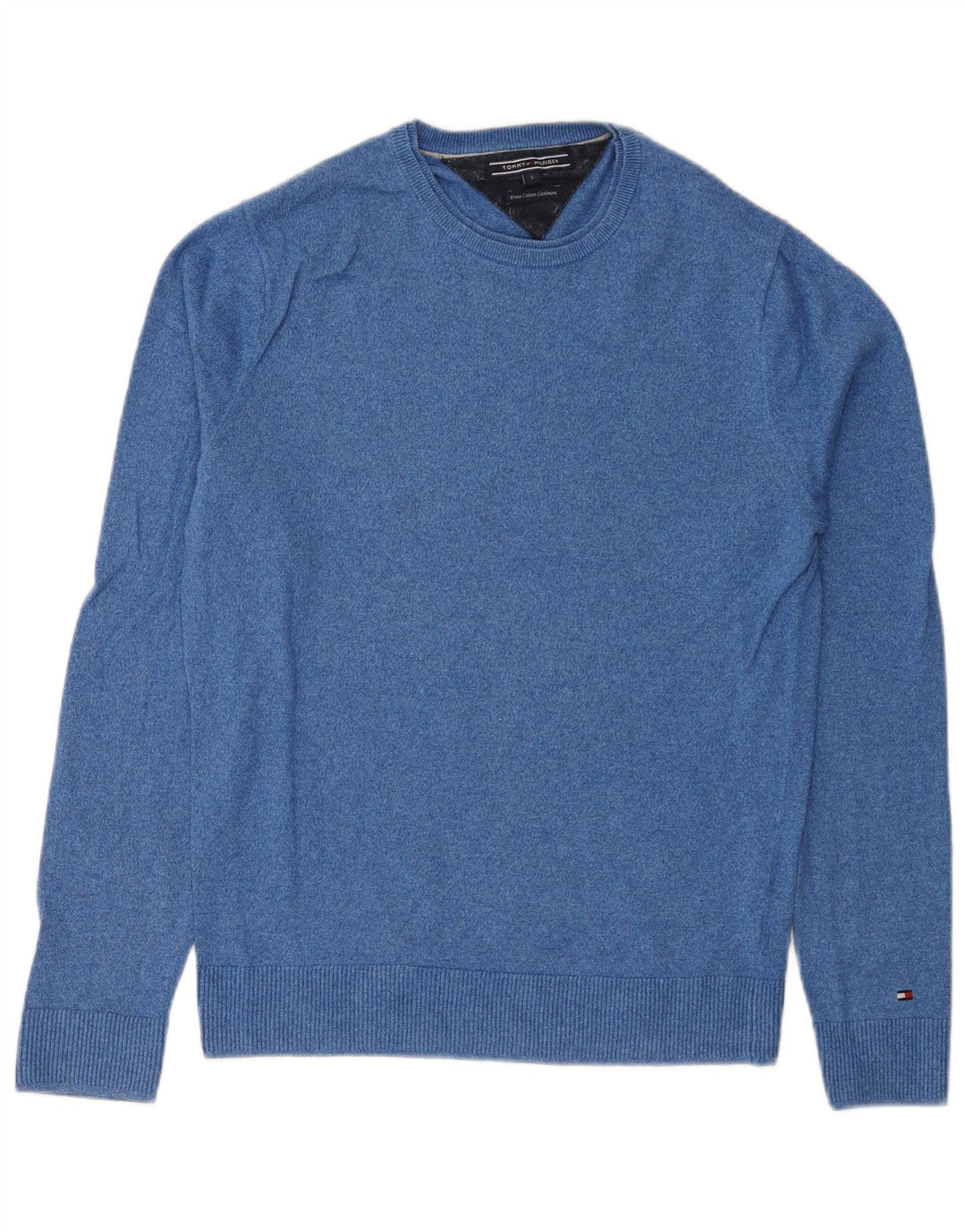 Tommy Hilfiger Herre sweater med rund hals, lille blå bomuld