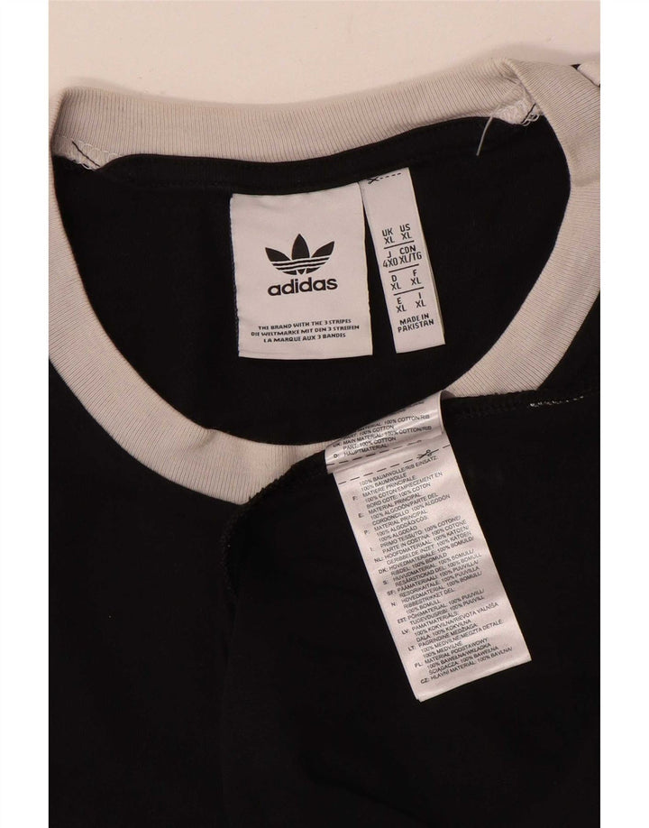 Adidas Herre T-Shirt Top XL Sort Bomuld