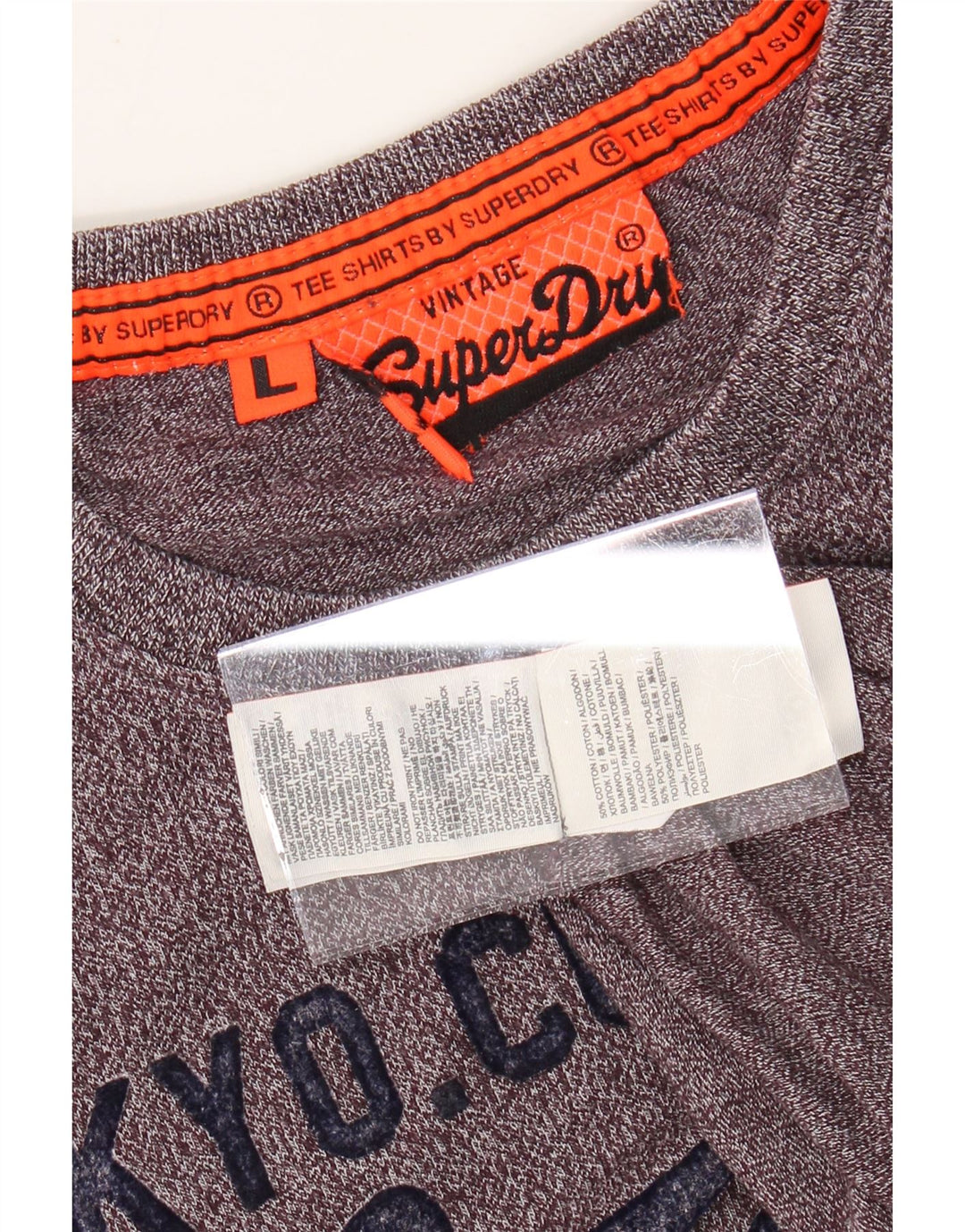 SUPERDRY Herre grafisk T-shirt Top Stor Bourgogne Flecked Bomuld