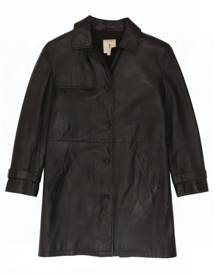 Conbipel Dame Free Heron Leather Coat IT 46 Large Black