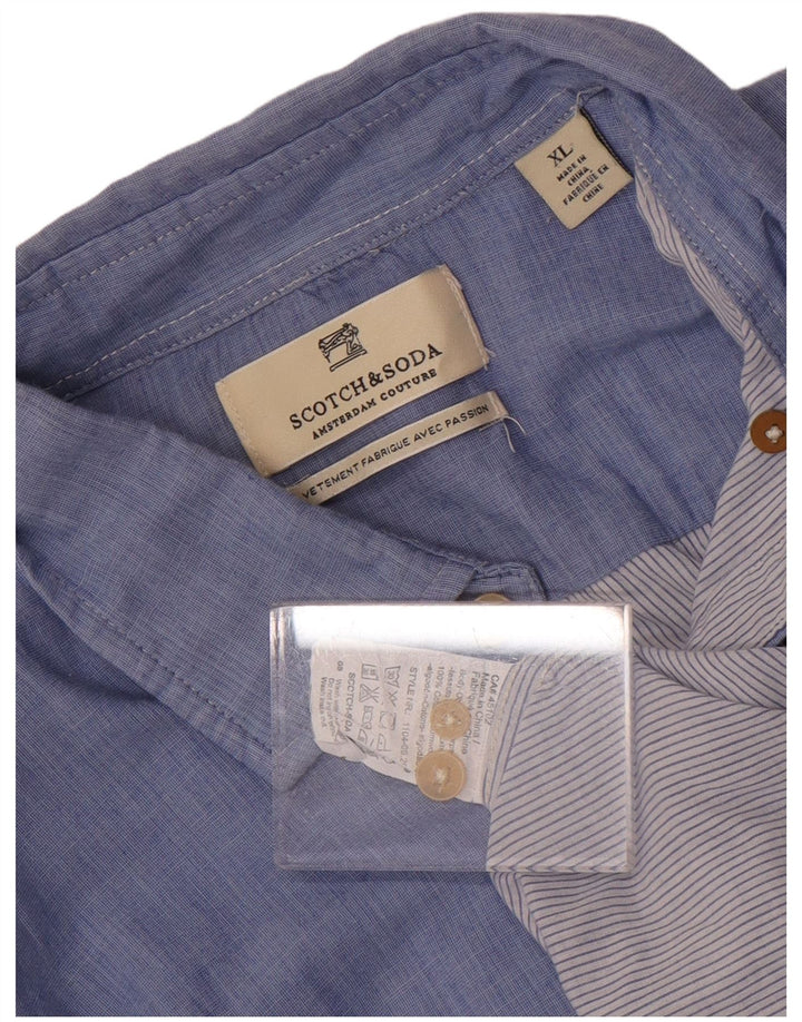 Scotch & Soda herreskjorte XL blå bomuld