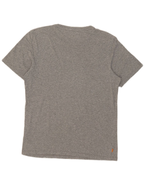 Timberland Herre Regular Fit grafisk T-shirt top mellemgrå bomuld