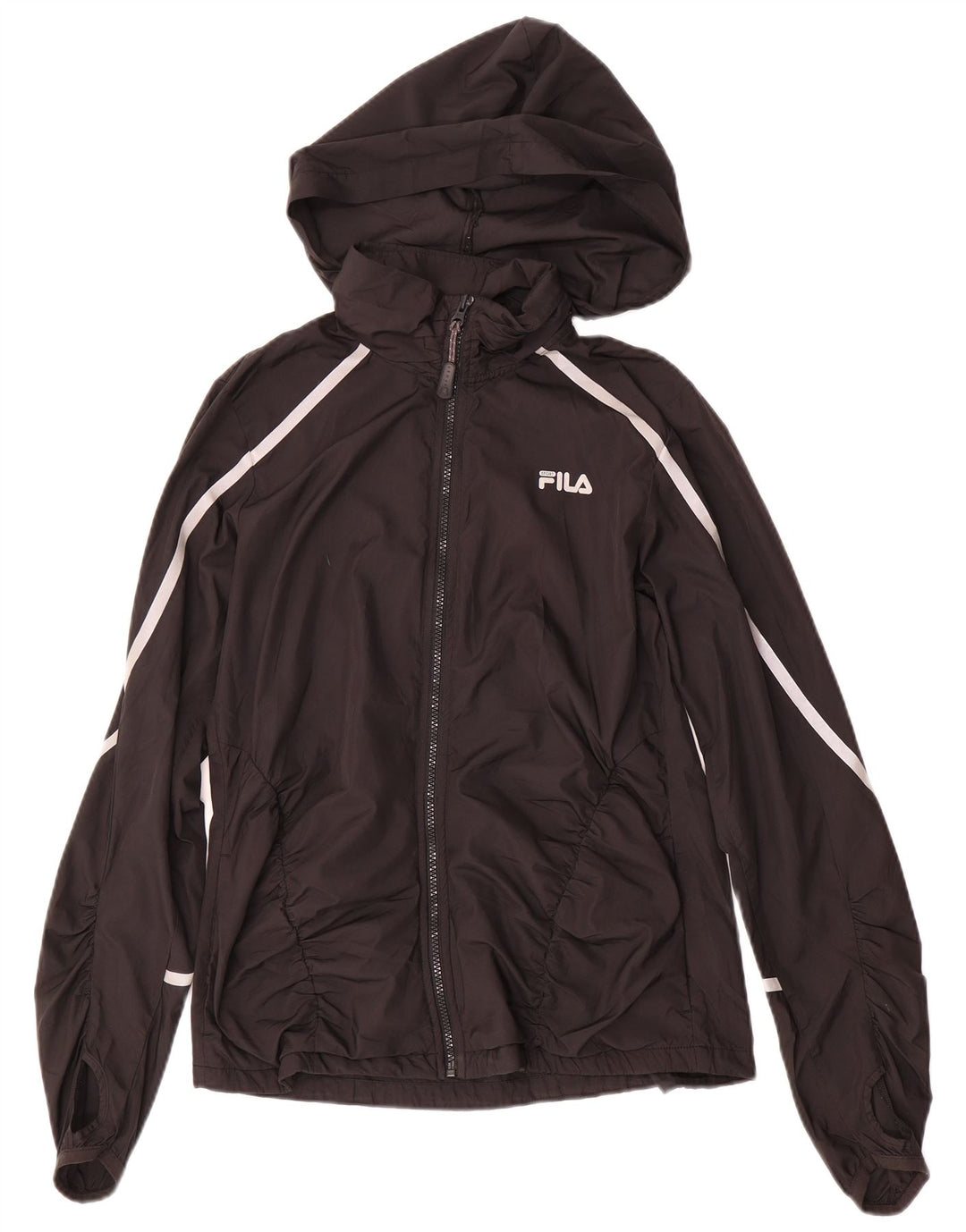 FILA Træningsdragt med hætte til kvinder, topjakke UK 14 Medium Sort Polyester
