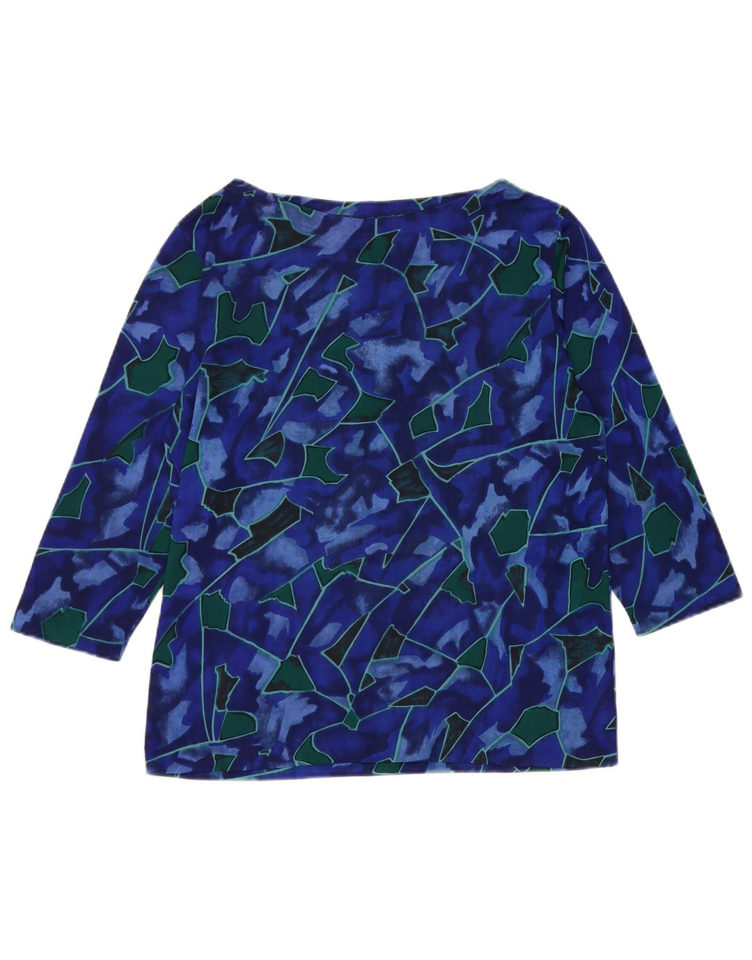 Valstar kvinders abstrakt mønster top 3/4 ærmer UK 18 XL Blå