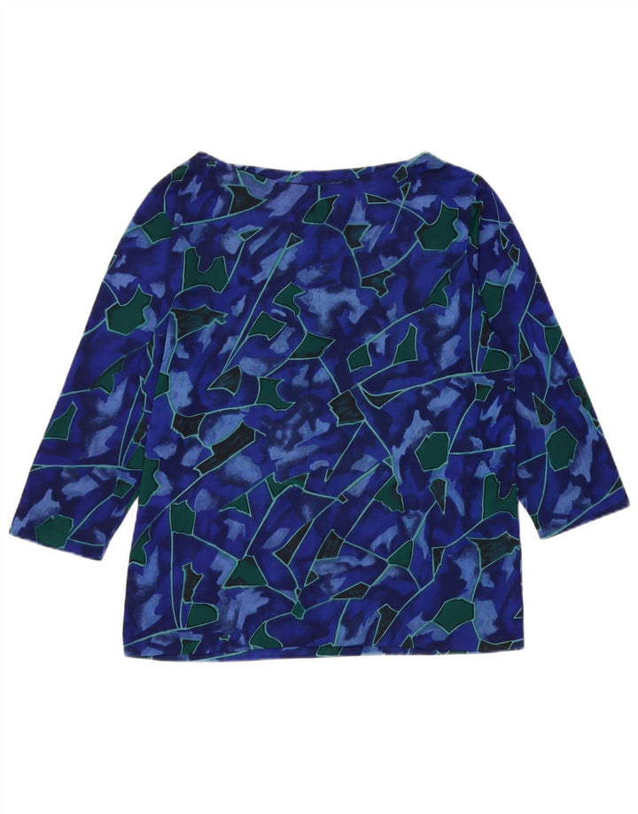 Valstar kvinders abstrakt mønster top 3/4 ærmer UK 18 XL Blå