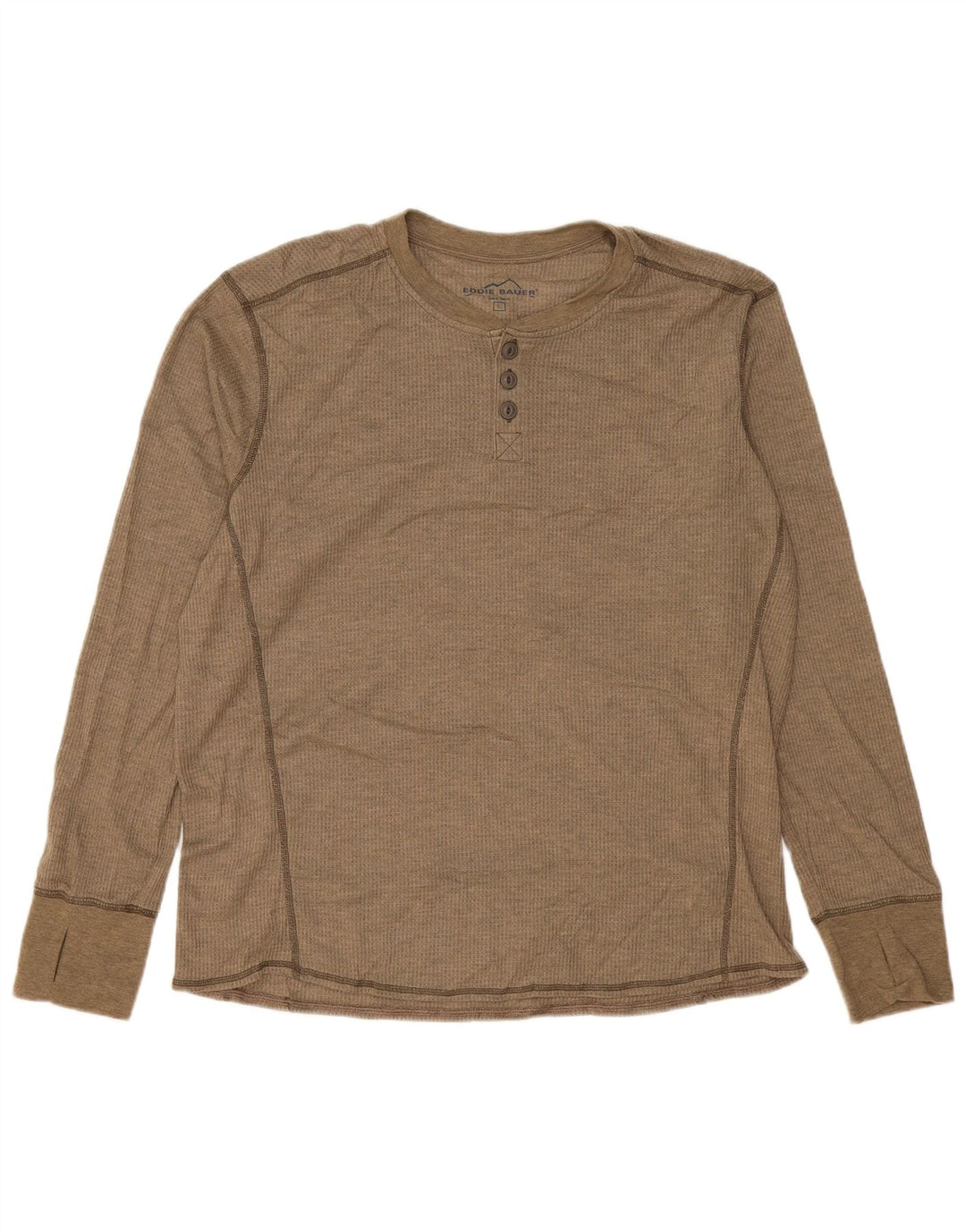 Eddie Bauer Herre Top Langærmet Stor Beige Polyester