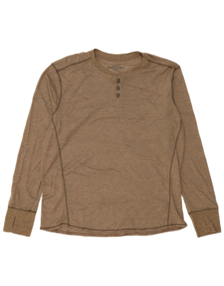 Eddie Bauer Herre Top Langærmet Stor Beige Polyester