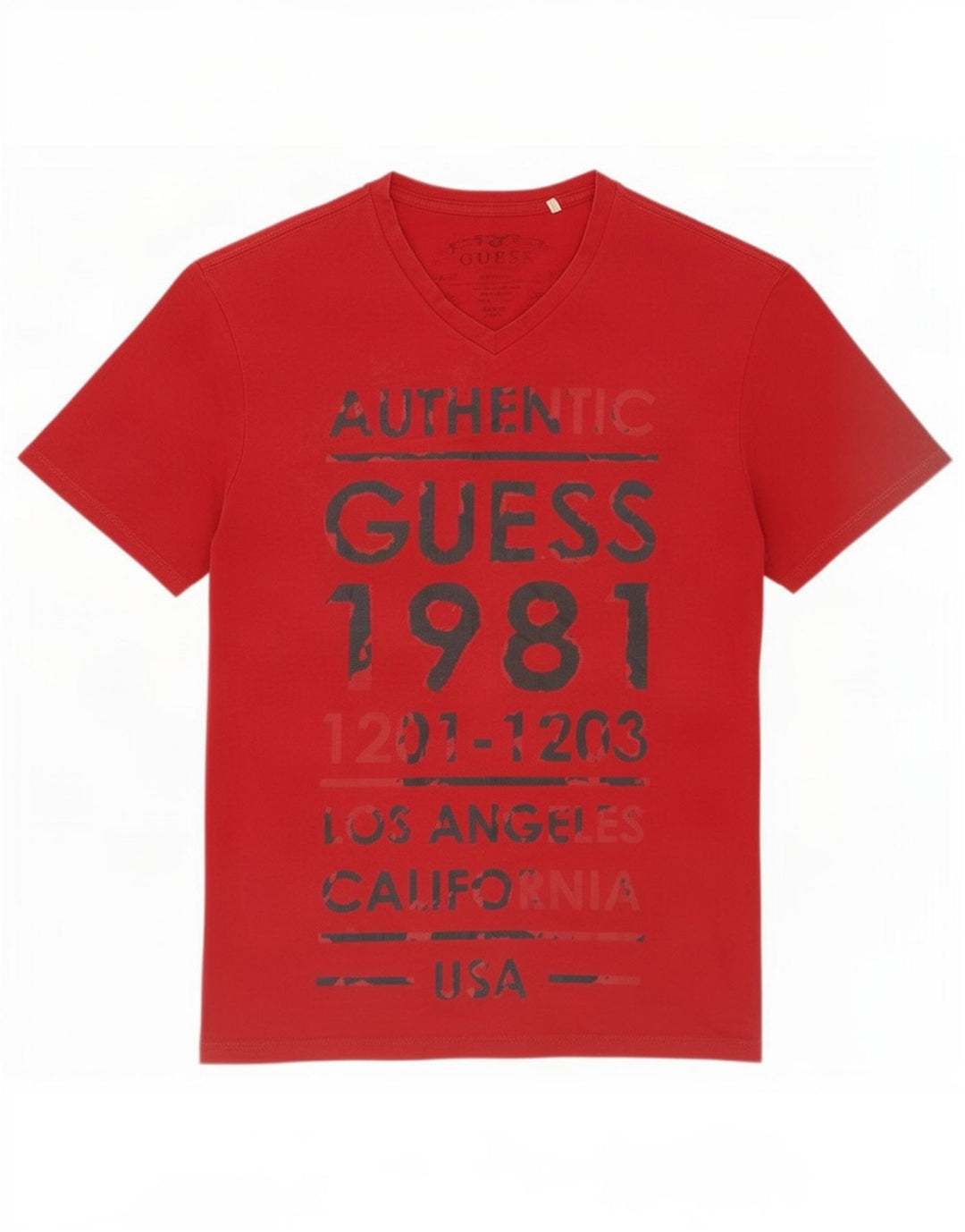 Guess Grafisk T-shirt top til kvinder UK 14 Medium Rød