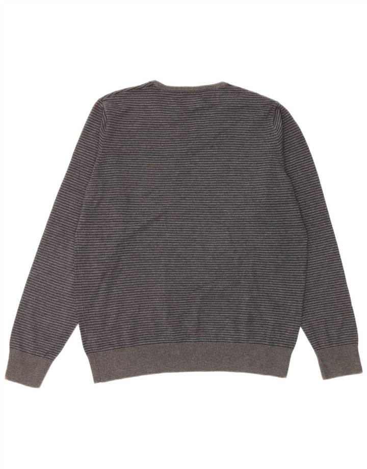 MARKS & SPENCER Herre Autograph V-hals sweater Medium Grå nålestribe