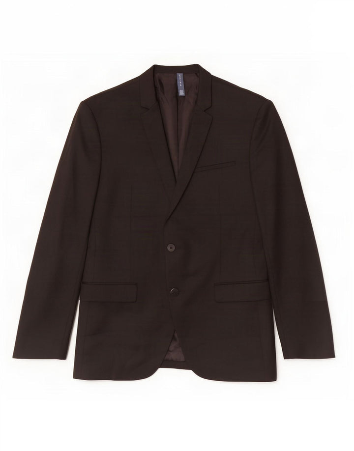 Zara Herre 2-knaps blazerjakke EU 50 Medium Sort Polyester