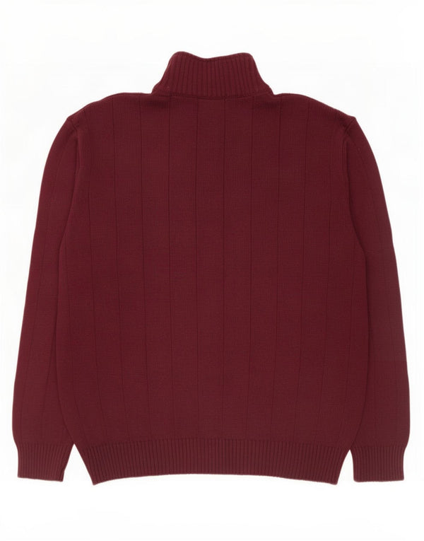 U.S. Polo Assn. Mens Zip Neck Jumper Sweater 2XL Burgundy Cotton