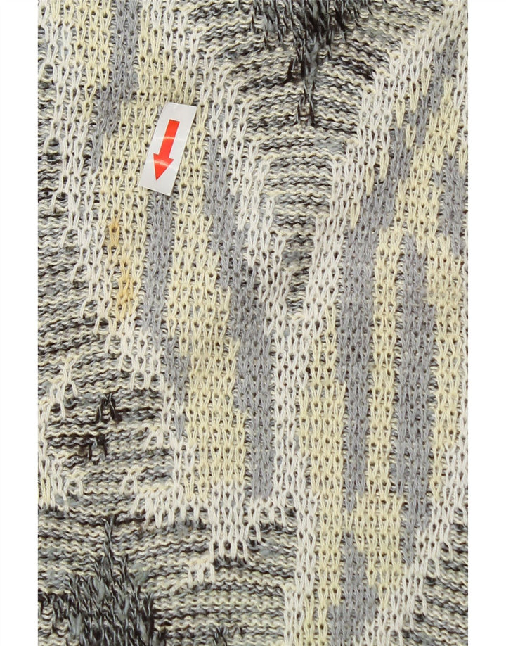 Monello Herre Boat Neck Jumper Sweater Stor Grå Paisley Bomuld